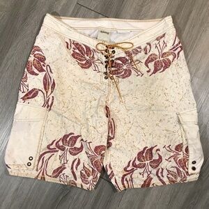 Timberland Palm Print Lace Up Swim Trunks size 40